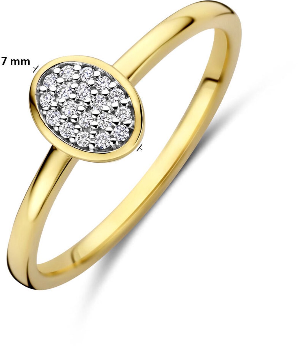14K geelgouden ring diamant 0.06ct h si - 4035550