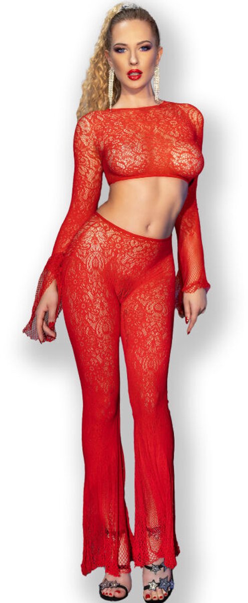 Chilirose - Cr 4648 Top & Pant Red S/L