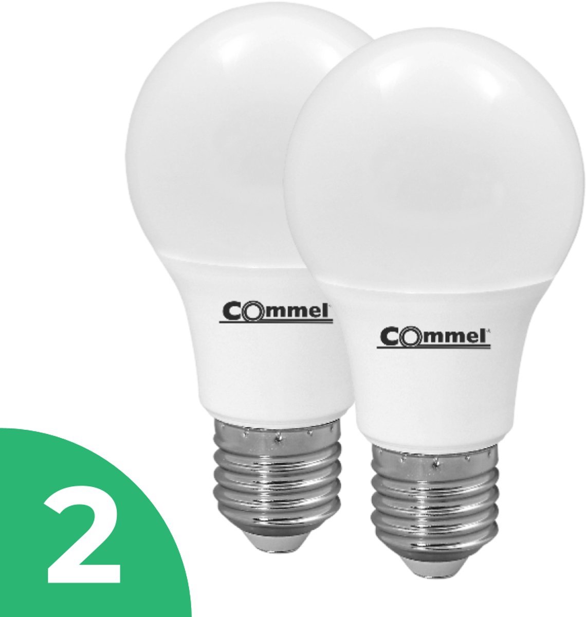 Commel Peertje Led-lamp E27 - 13W - Koel Wit Licht (4000K) - 1520 lm - 15 jaar - Niet Dimbaar - 2 stuks - Bespaar op energiekosten