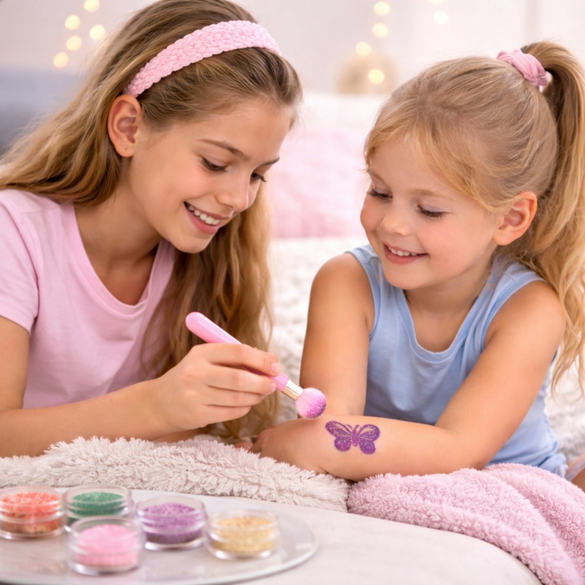 Boncy® XXL Glitter Tattoo Set - Schmink Tattoos Body Glitters - Incl. Sjablonen en Huidlijm - Tijdelijke Nep Tatoeages Voor Kinderen & Volwassenen - Glittergel Gezicht - Temporary Kinder Gel Neptattoos - Plak Lijm Tatoeage - Neptattoo Haar Face — afbeelding 5
