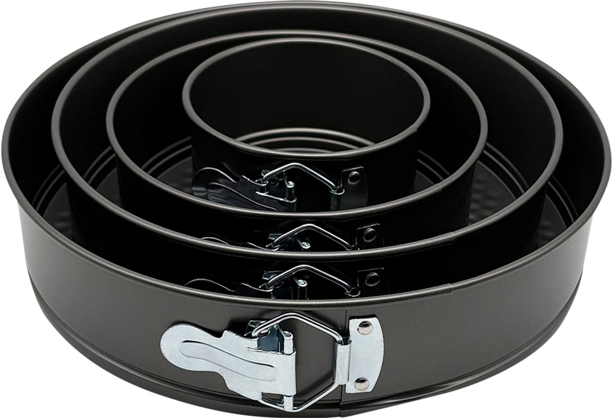 Purepeak Bakblik Set 4 Stuks - Bakvorm - Rond - 18, 24, 26 & 28 cm - Cake Blik - Springvorm