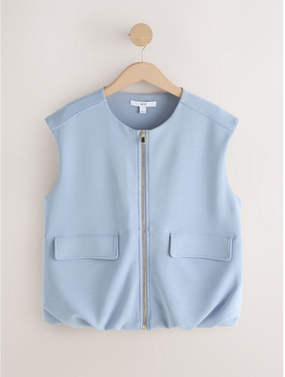 Next Soepelvallende Petite gilet met bubbelzoom Petite Blauw