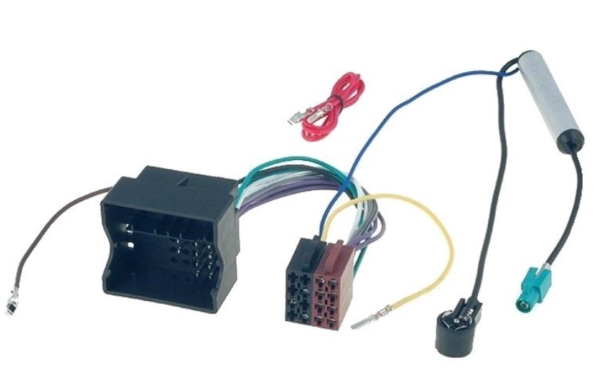 Volkswagen Quadlock naar ISO kabel - Met ISO antenne scheider - 0,15 meter
