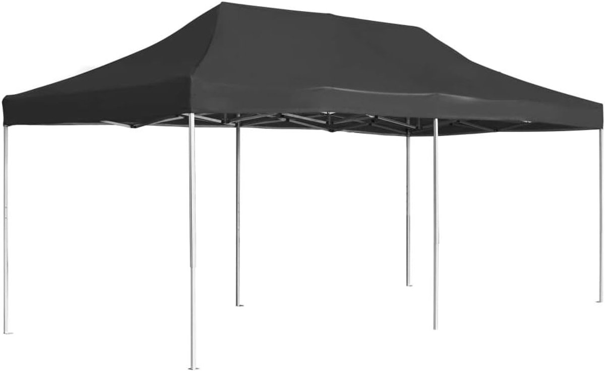 Opvouwbare Partytent - Tuinpaviljoen Feesttent - Buitenactiviteiten Gezelligheid - Robuust Aluminium Frame - 600x300 cm - Antraciet