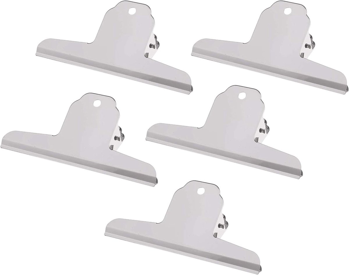 Grote Bulldog Clips - Metalen Klemmen - Papier Organiseren - Roestvrij Staal - 12 cm - Zilver