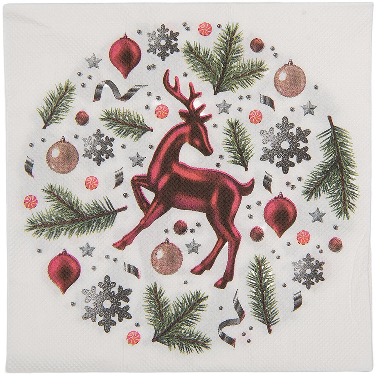 Clayre & Eef Servetten Papier Set van 20 33x33 cm Wit Papier