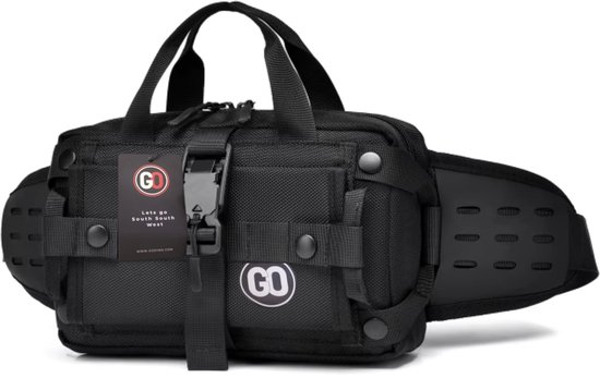 Gozyno-Daywalk-Heuptas-Wandelen-bidonbouder-waterdicht-zwart-fanny pack outdoor-Buideltasje-multifunctionele heuptas-Veel extra's