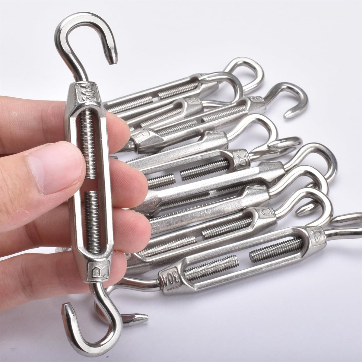 Spanbanden set - Bevestigingskabels staal - Kabel spannen - Roestvrij staal 304 - M4 10 stuks