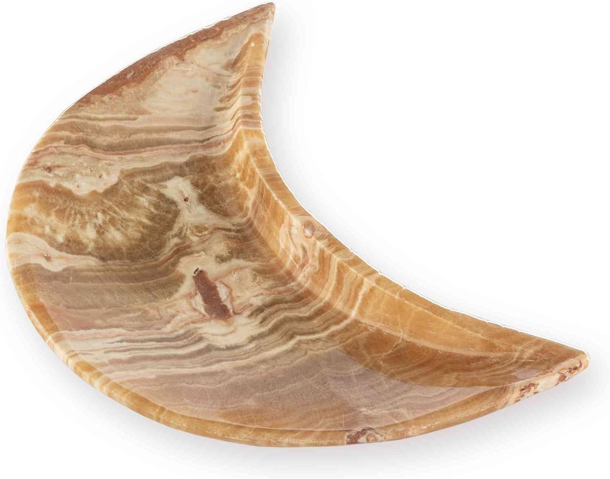 Aragoniet Maanschaal - Spirituele Decoratie - Meditatie & Opladen - Handgesneden Natuursteen - 13 cm