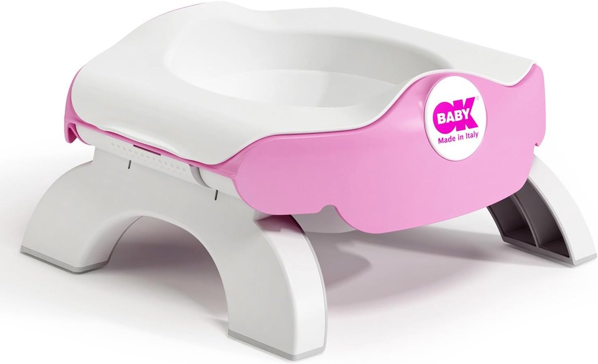 Reispotje Toiletring - Zindelijkheidstrainer - Onderweg Zindelijk - 3-in-1 Functionaliteit - Compact Opvouwbaar - Fuchsia