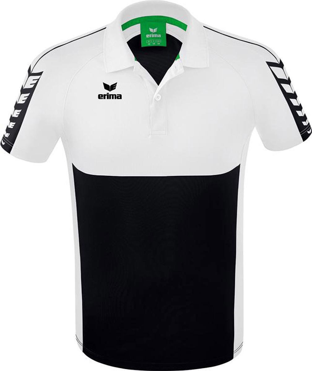 Erima Six Wings Polo Heren - Zwart / Wit | Maat: M