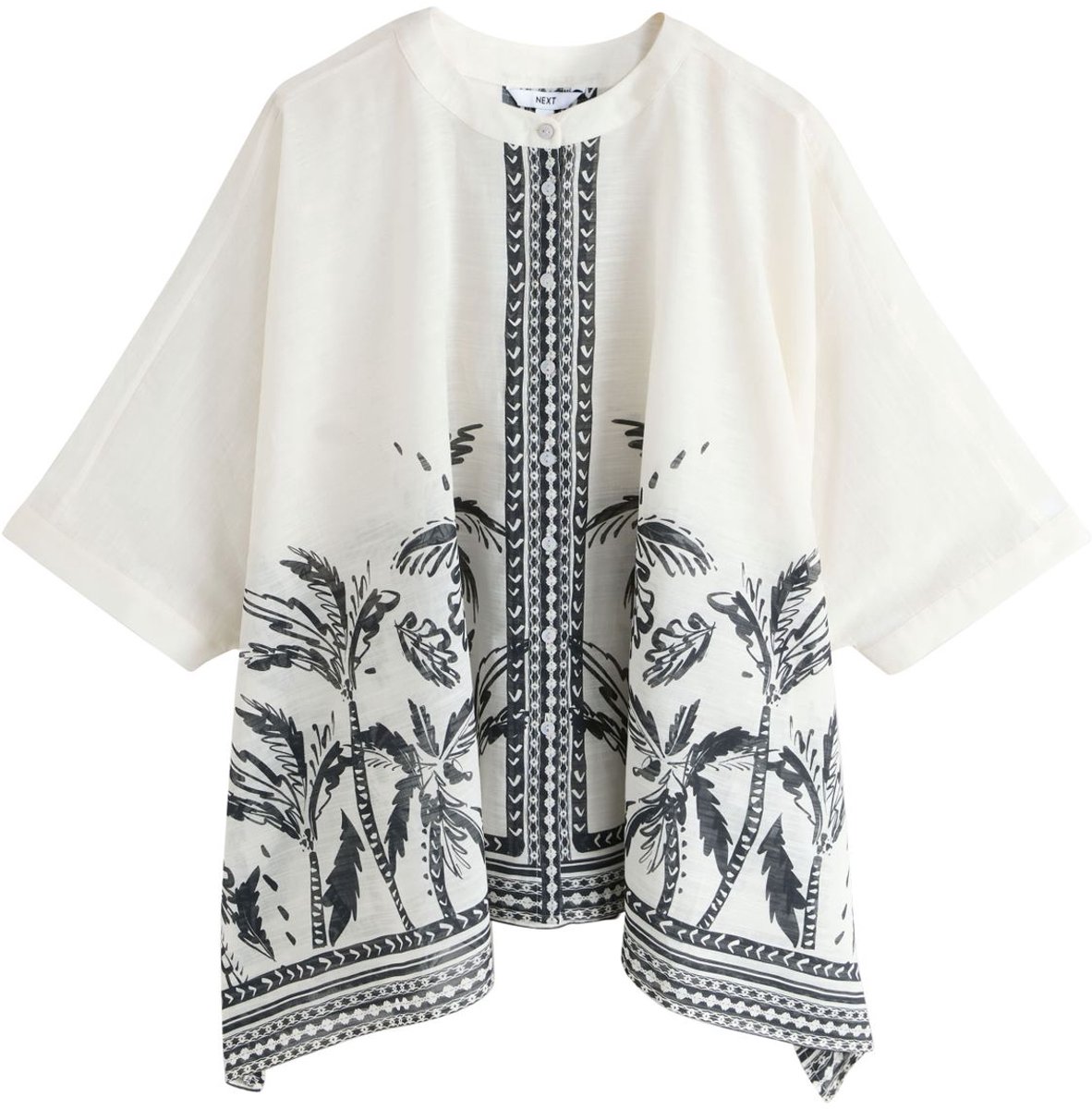 Next - Dames - Overhead overhemd met print - Zwart
