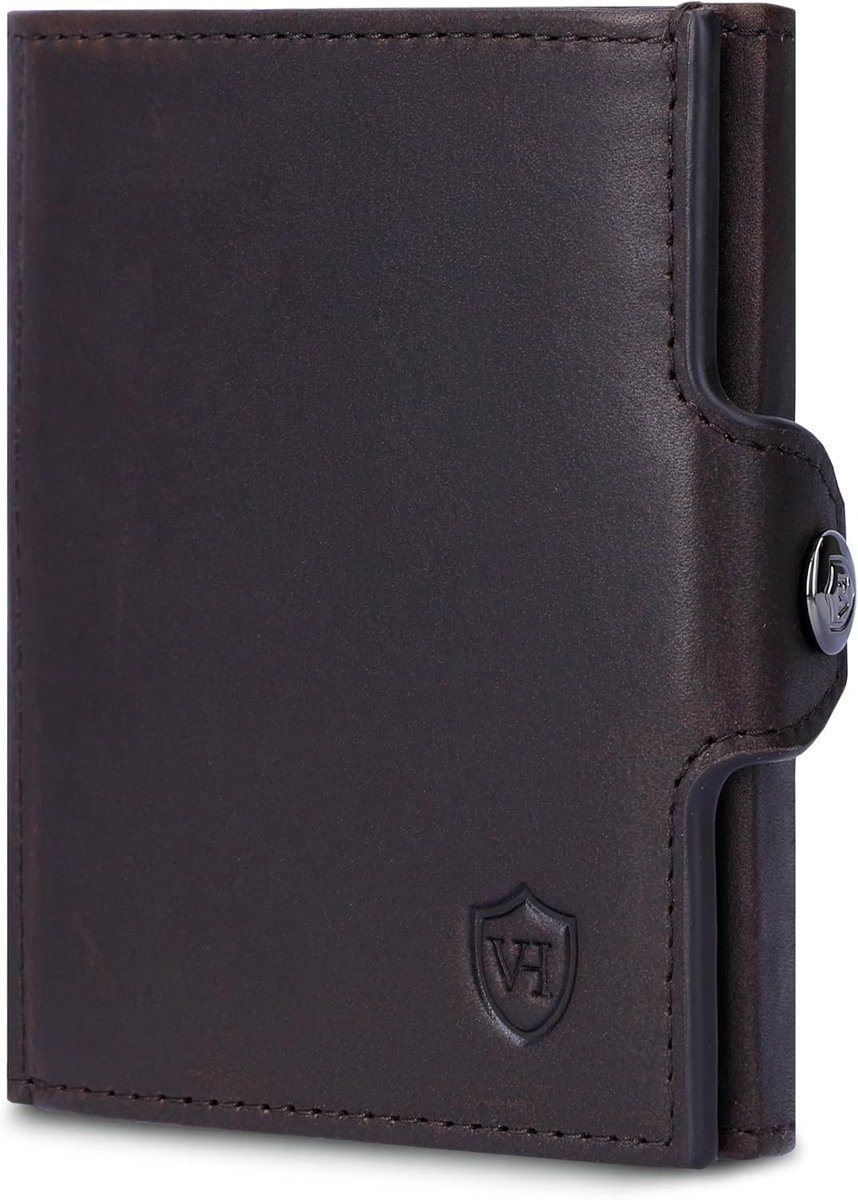 Kaarthouder - Portemonnee kaarten - Veilig opbergen - RFID bescherming - 2x9x12cm - Bruin
