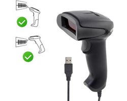 Professionele Barcode Scanner - USB Handscanner - 1D Barcodelezer voor QWERTY & AZERTY - Plug & Play - Voor Winkel & Magazijn - Zwart