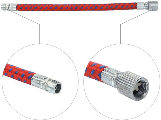 Allecto - Fiets Pomp Slang - Aluminium Pomp Tube - Verbeterde Luchtstroom - Geschikt voor Fietsbanden - Gemakkelijk te gebruiken - Slang met Naaldv... — afbeelding 3