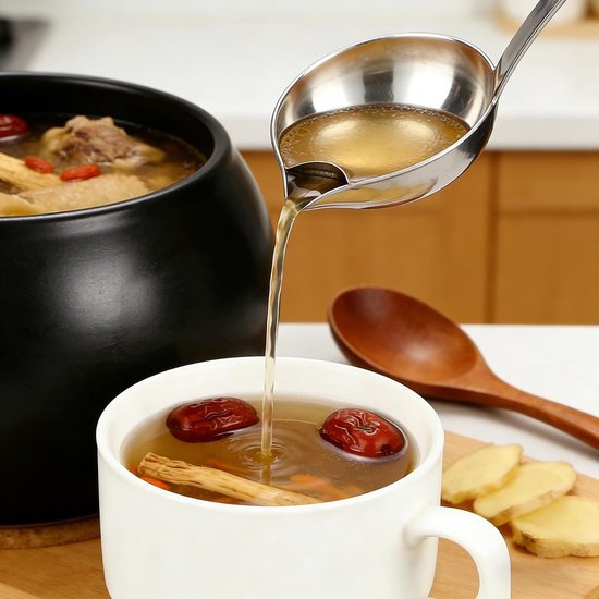 Soeplepel Set - Gietlepel Schuimspaan - Koken Serveren - Olieafscheider ...