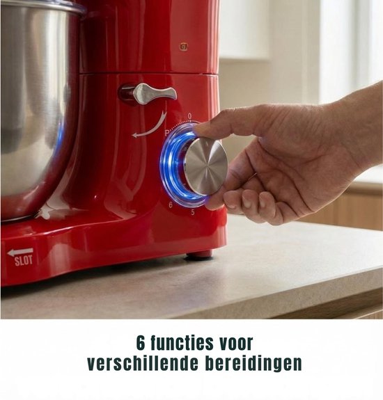 RONN® Mixer met mengkom - Mixer - Mixer met mengkom keukenmachine - Rood - ‎39cm x 24cm x 31cm van Merkloos — afbeelding 4
