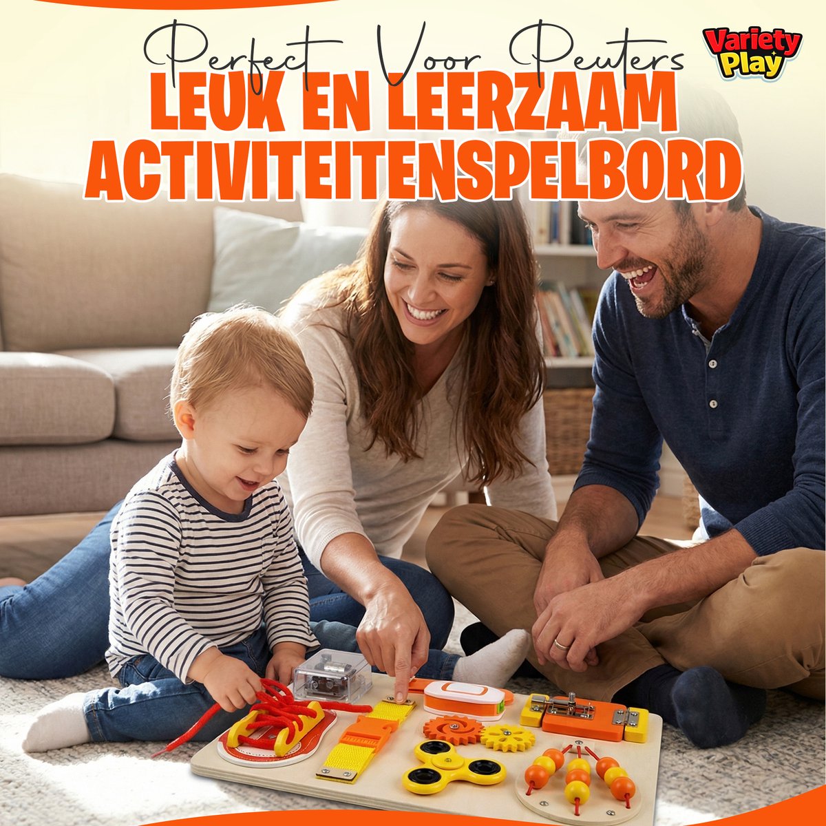 Montessori Busy Board – Educatief Houten Activiteitenbord – Reisspeelgoed - Sensorisch Speelgoed voor Baby & Peuter – Fijne Motoriek Ontwikkeling — afbeelding 7