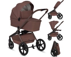 Lionelo Freya 3in1 Kinderwagen Set – Reiswieg, Wandelwagen & Astrid i-Size Autostoel (40–87 cm) –Premium - Vanaf Geboorte tot 22 kg – PU-Wielen met Vering – Omkeerbare Zitting – UPF50+ Kap