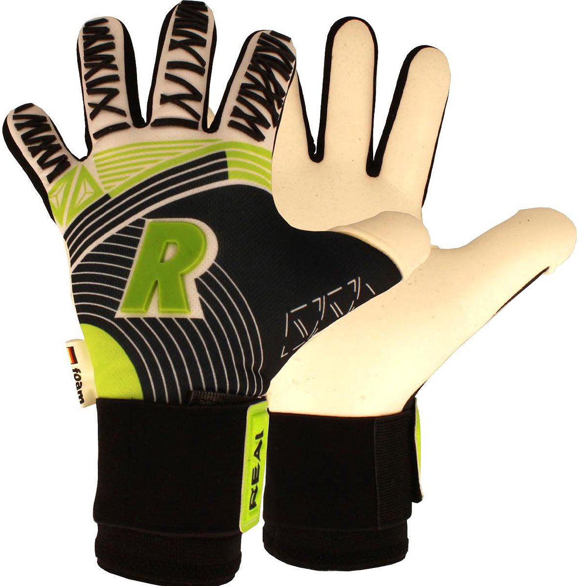 Real Space + (Limited Edition) Keepershandschoenen - Wit / Zwart / Fluo Groen | Maat: 8