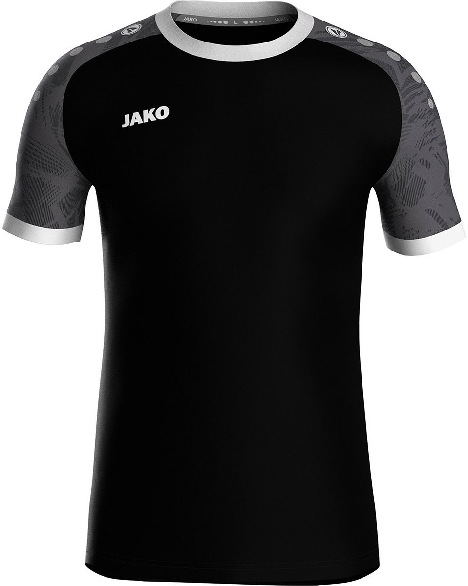 Jako Iconic Shirt Korte Mouw Heren - Zwart / Antraciet | Maat: 3XL