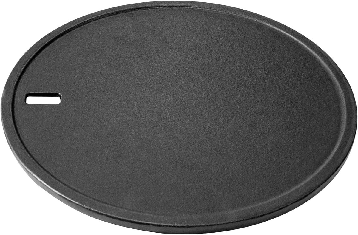 Grillplaat - Bakplaat - Braden en bakken - Dubbelzijdig inzetbaar - 305 cm diameter - Zwart