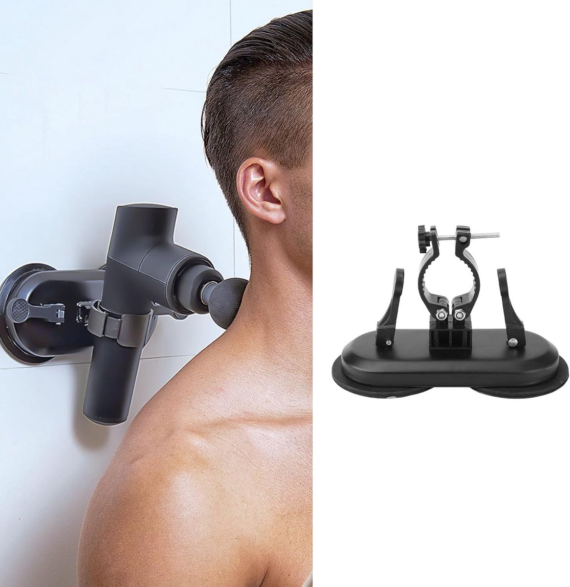 Massagepistool Houder - Wandmontage - Zelfmassage - Stabiele Zuigkracht - Universeel