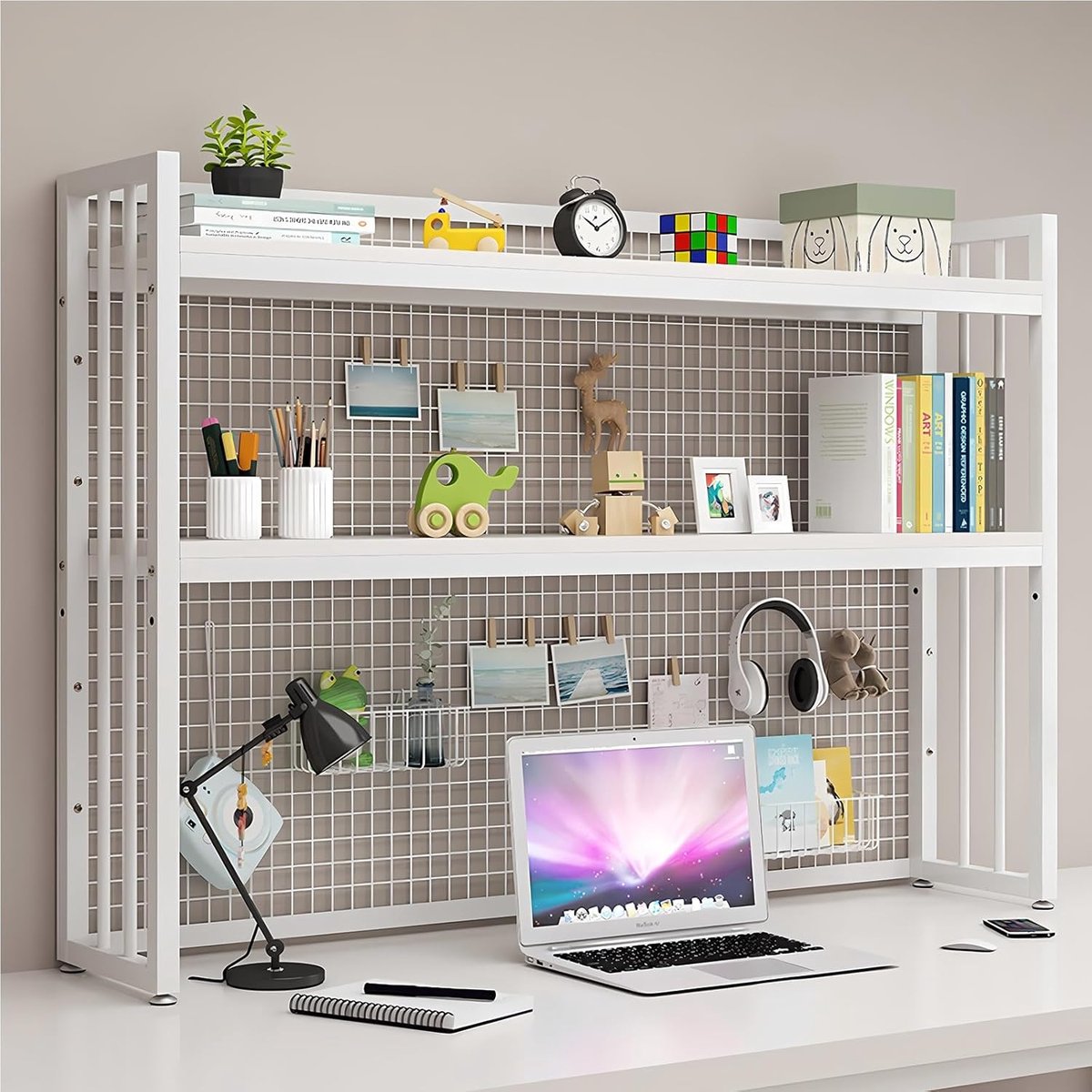 Bureau Organizer - Opbergrek - Thuiswerkplek - Verstelbare Hoogte - 115cm - Wit