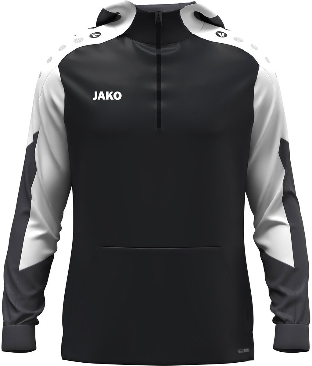 Jako Dynamic Hooded Half Zip Heren - Zwart / Wit / Antraciet | Maat: M