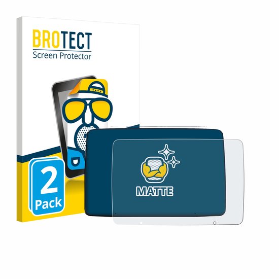 BROTECT matte screenprotector 2-pack verpakking met cartoonfiguur en protectoren.