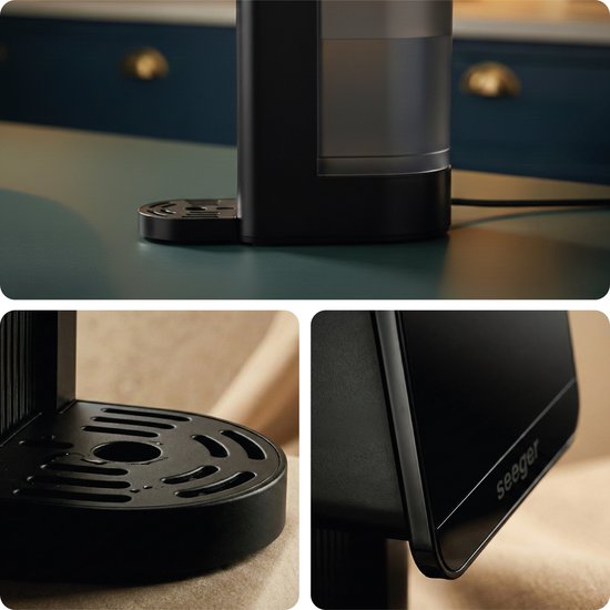 Distributeur d'eau chaude Seeger - Bouilloire instantanée - 2,5 litres - 8 températures - Définissez votre propre quantité - SGR1150BK