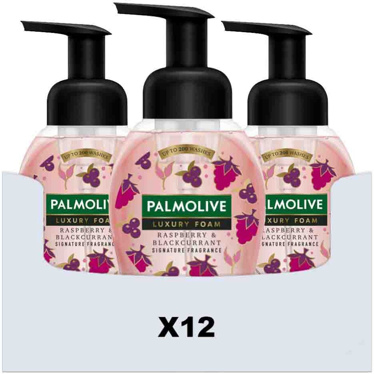 Palmolive - Handzeep Luxury Foam Raspberry Blackcurrant - 12 x 250 ml - Voordeelverpakking