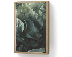 Wandlamp 40x60 cm - Oplaadbaar - Groen - Bladeren - Glad - Nerven - Wandlampen binnen woonkamer - Slaapkamer lamp - Decoratieve nachtlamp - Vloerlamp draadloos