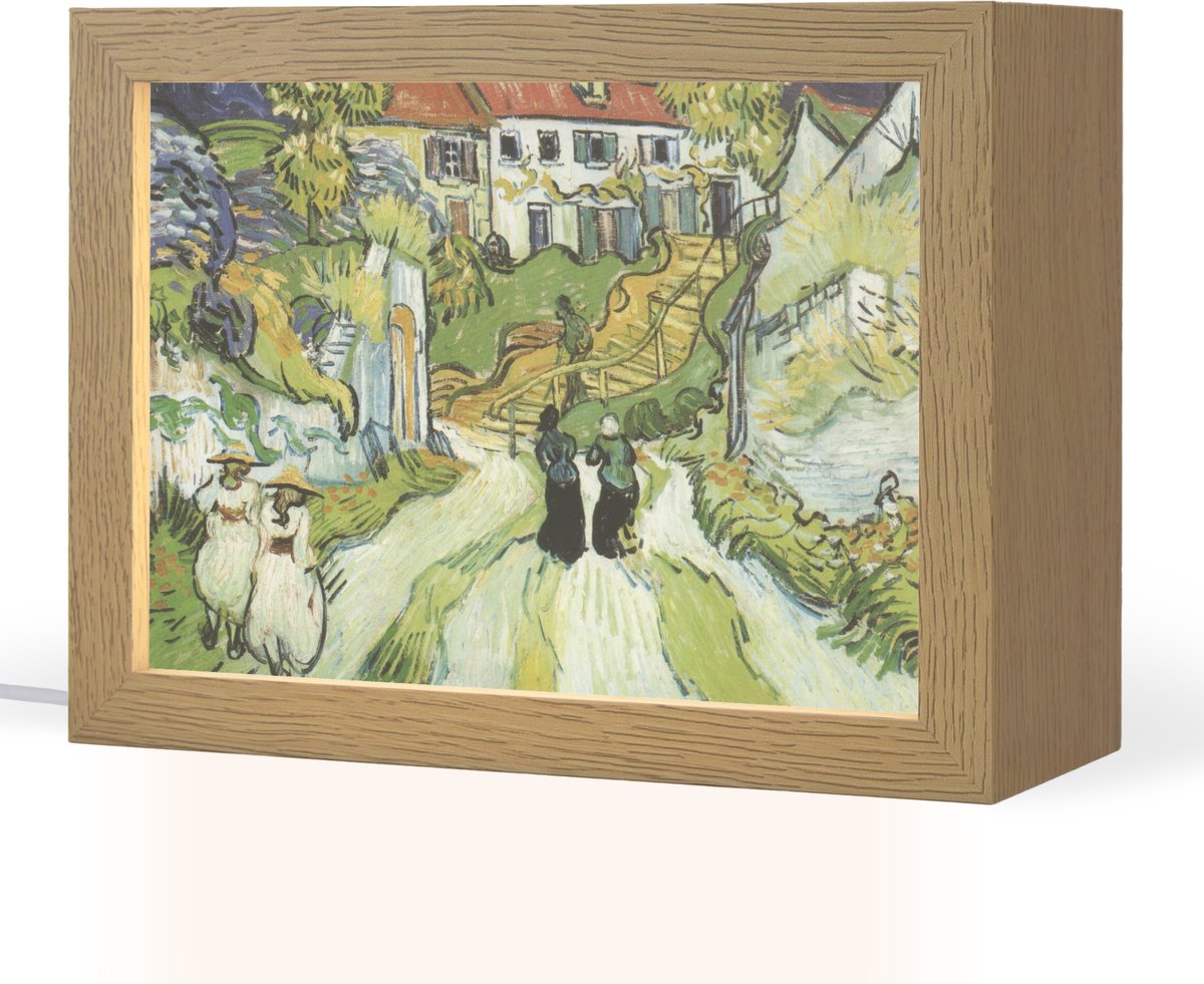Tafellamp 20x15 cm - LED lamp - De dood van Vincent van Gogh - Vincent van Gogh - Decoratieve tafellampen - Dimbaar - Tafellampje slaapkamer - Woonkamer binnen