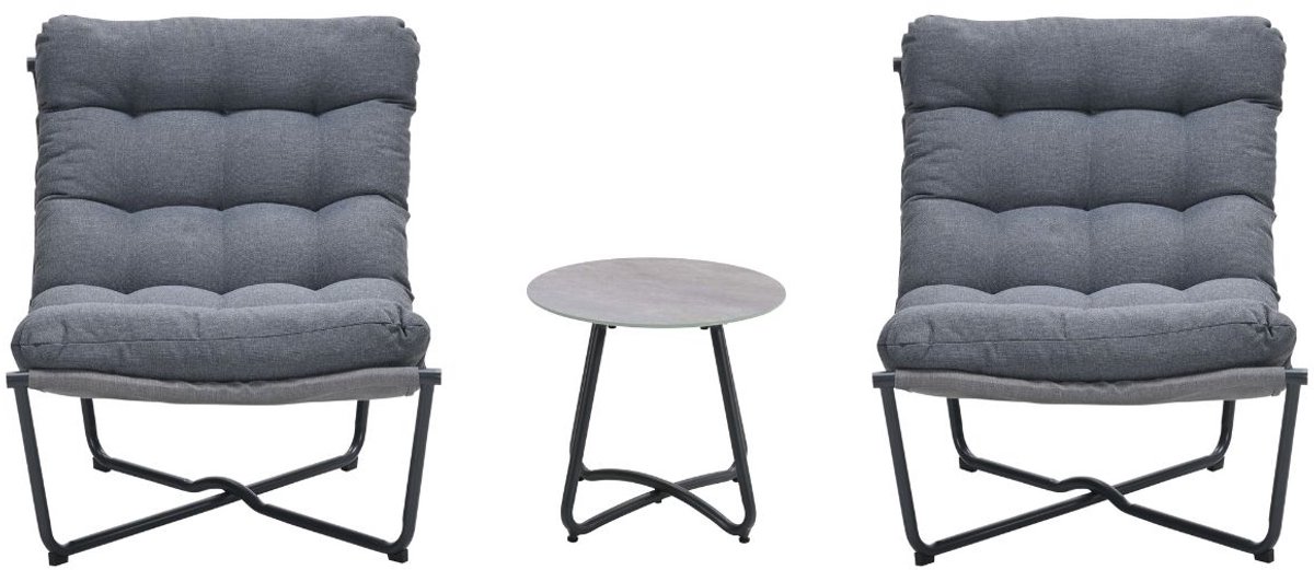 Danzig relaxstoelen set - carbon black - mystic grijs