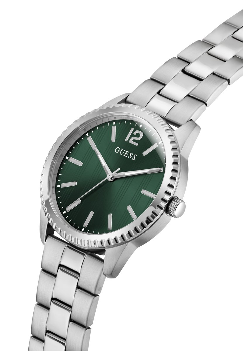 Guess Chip Quartz Analoog Horloge Silver Tone Kast: 100% Roestvrij Staal | Armband: 100% Roestvrij Staal 40 mm GW1062G1, GW1062G2, GW1062G4