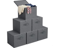 SONGMICS - Opbergbox - Opbergdoos - Met Handgrepen - Set van 6 - Voor Kleding en Accessoires