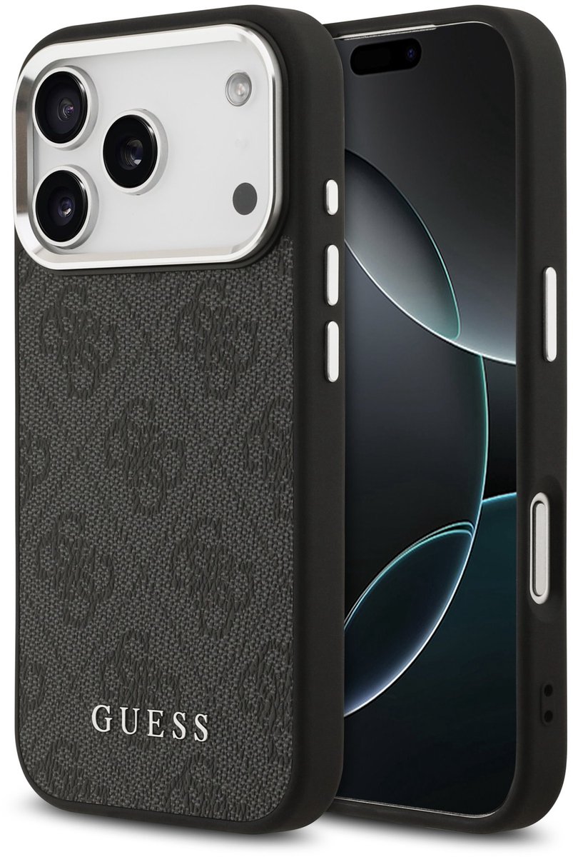 Guess 4G Backcover - Geschikt voor iPhone 17 Pro - MagSafe Compatibel - Zwart