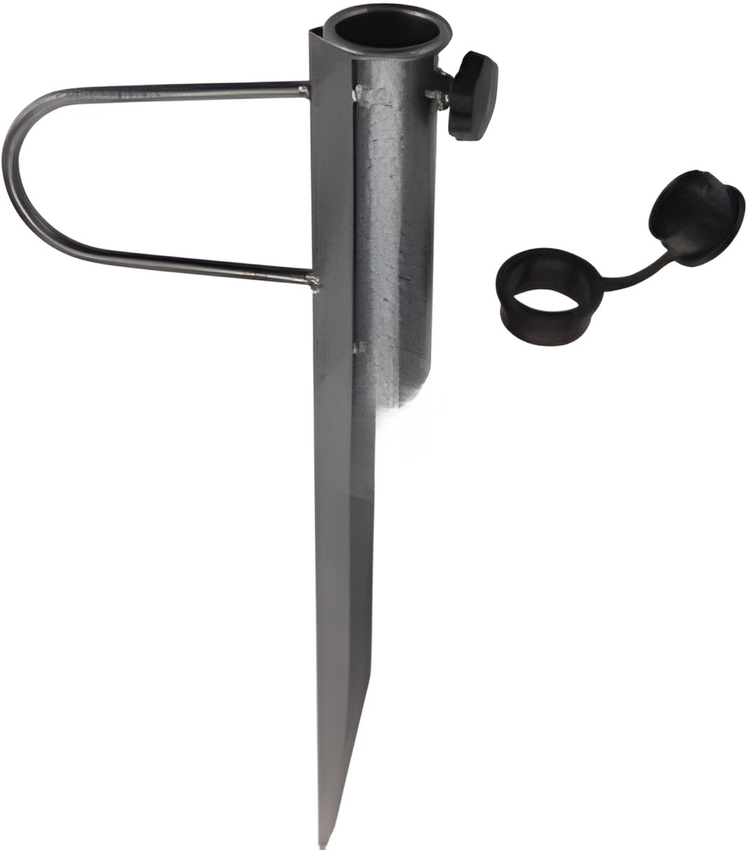 Redcliffs Parasolharing - 42 x 17 cm - antraciet - metaal - parasolhouder - grondpen - geschikt voor 35 mm