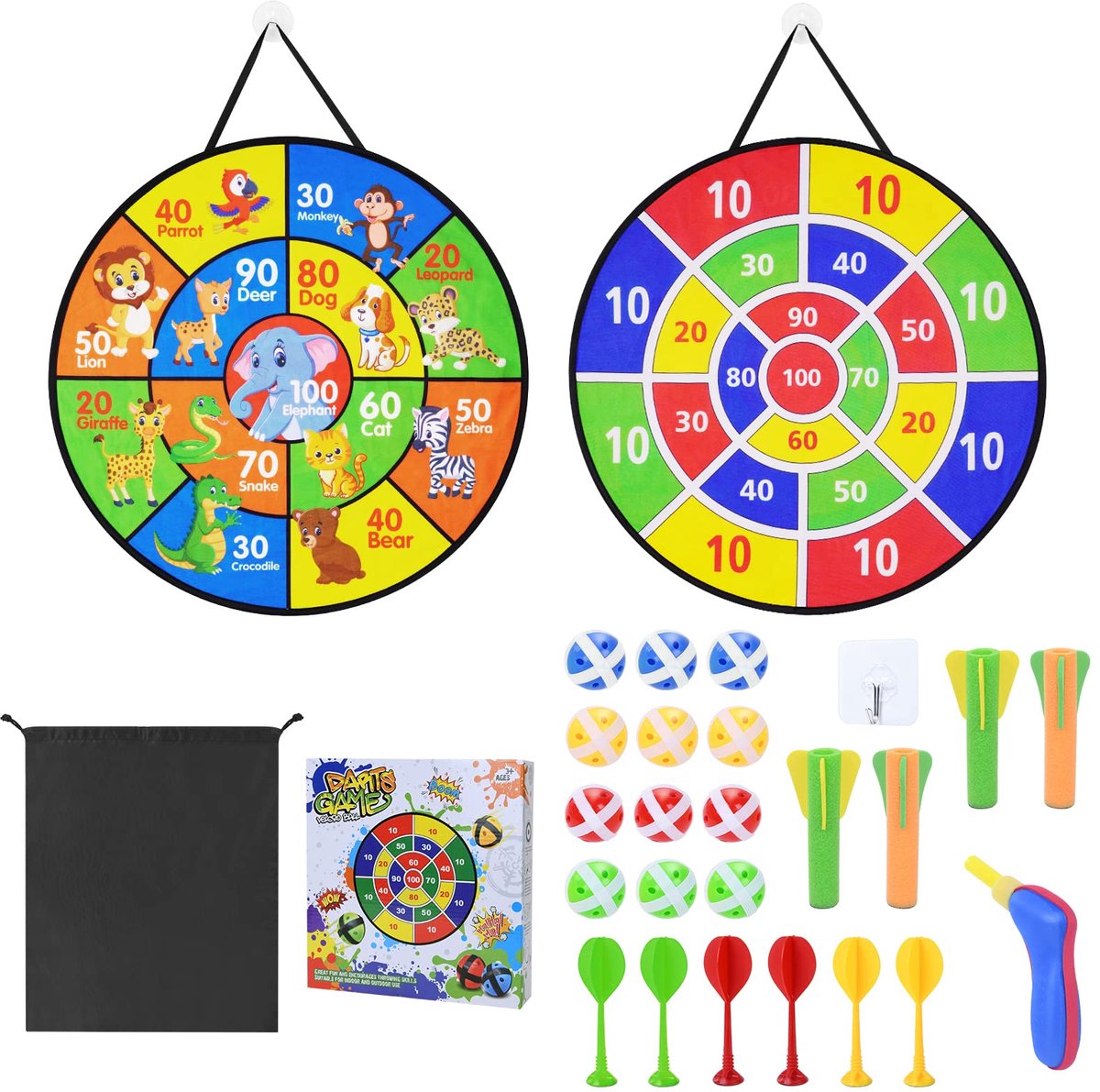 Velcro Dartbord voor Kinderen - Dubbelzijdig Ontwerp - 66 cm