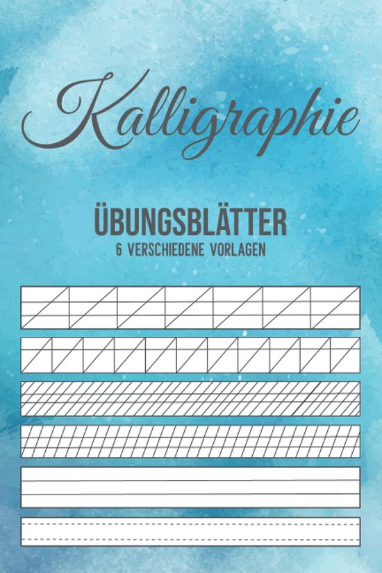 Kalligrafie Oefenboek – Schrijfoefeningen Handlettering – Mooi Leren Schrijven – 6 Verschillende Templates – 15x23cm