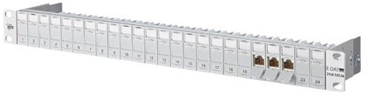 Netwerk Patchpaneel - Datapaneel Poorten - Netwerk Installatie - 24 Poorts Cat 6a - 19 Inch 1U - Grijs