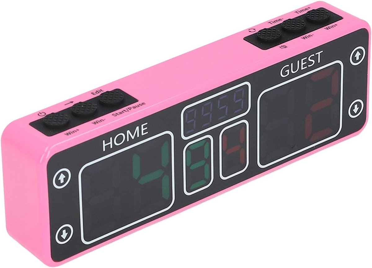 Elektronisch Scorebord - Aanraakscherm Timer - Spelscore Bijhouden - Oplaadbare Batterij - 19x9x6 cm - Roze