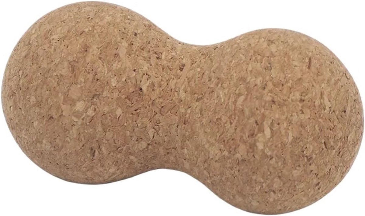 Kurken Pindabal - Massagebal Spierbal - Spierontspanning Fitness - Massief Natuurlijk Materiaal - 12 cm Diameter - Bruin