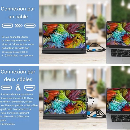 Externe Monitor - Draagbaar Scherm - Productiviteit Vergroten - Getrouwe Kleurenweergave - 396 cm Diagonaal — afbeelding 5