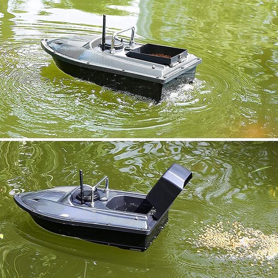 RC Visboot - Vis Finder Boot - Vissen Met Voer - GPS Locatie Behoud - 49cm Lengte - Zwart — afbeelding 2