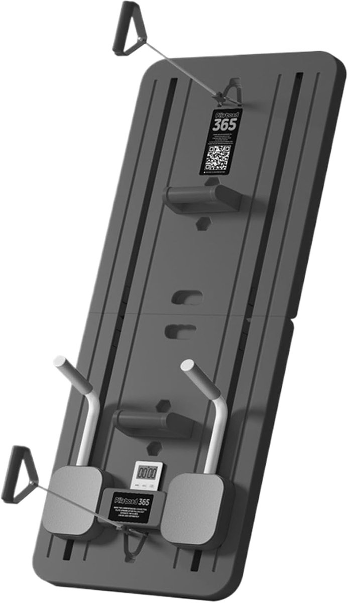 Pilates Trainingsbord - Oefenbord Core - Thuis Fitness - Multifunctioneel Ontwerp - 106x41cm - Zwart Grijs