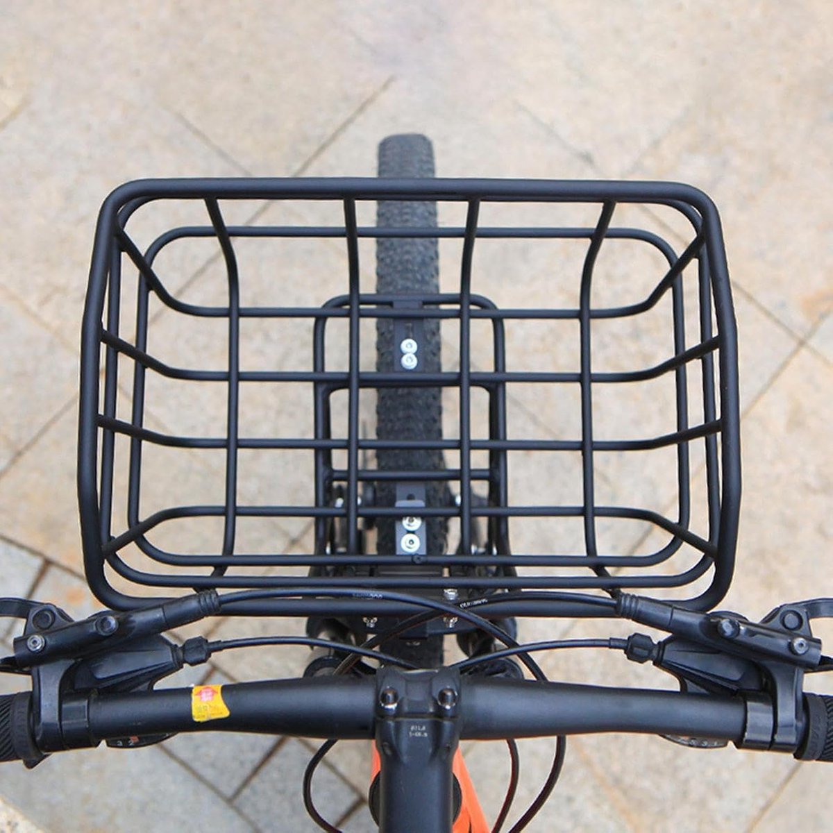 Metalen Fietsmand - Stuurmand Fietsrek - Boodschappen Vervoeren - Stevige Aluminium Constructie - 35x25x20.5cm - Zwart
