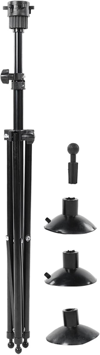 Pruik Statief - Kappers Hoofd - Kappers Oefenen - Verstelbare Hoogte - 73-130cm - Zwart