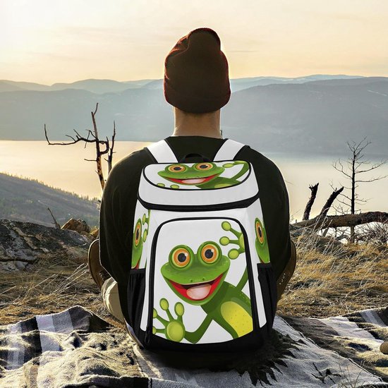 Geïsoleerde Rugzak - Koeltas - Picknick Wandelen Camping - Grote Capaciteit 28L - 33x20x43 cm - Groene Kikker — afbeelding 3